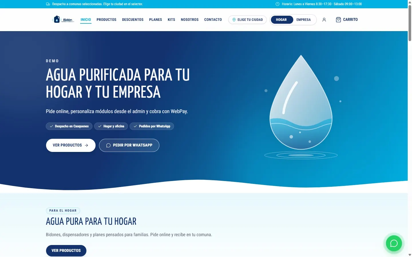 MiBidón — demo store